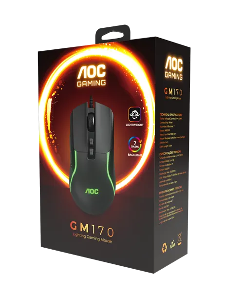 AOC GM170 Wired RGB Gaming Mouse 7-Key - Image 6