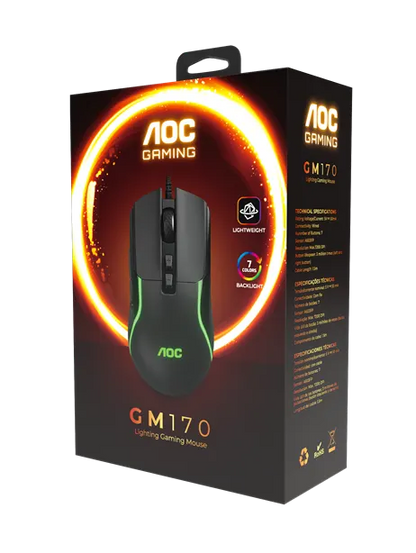 AOC GM170 Wired RGB Gaming Mouse 7-Key - Image 6