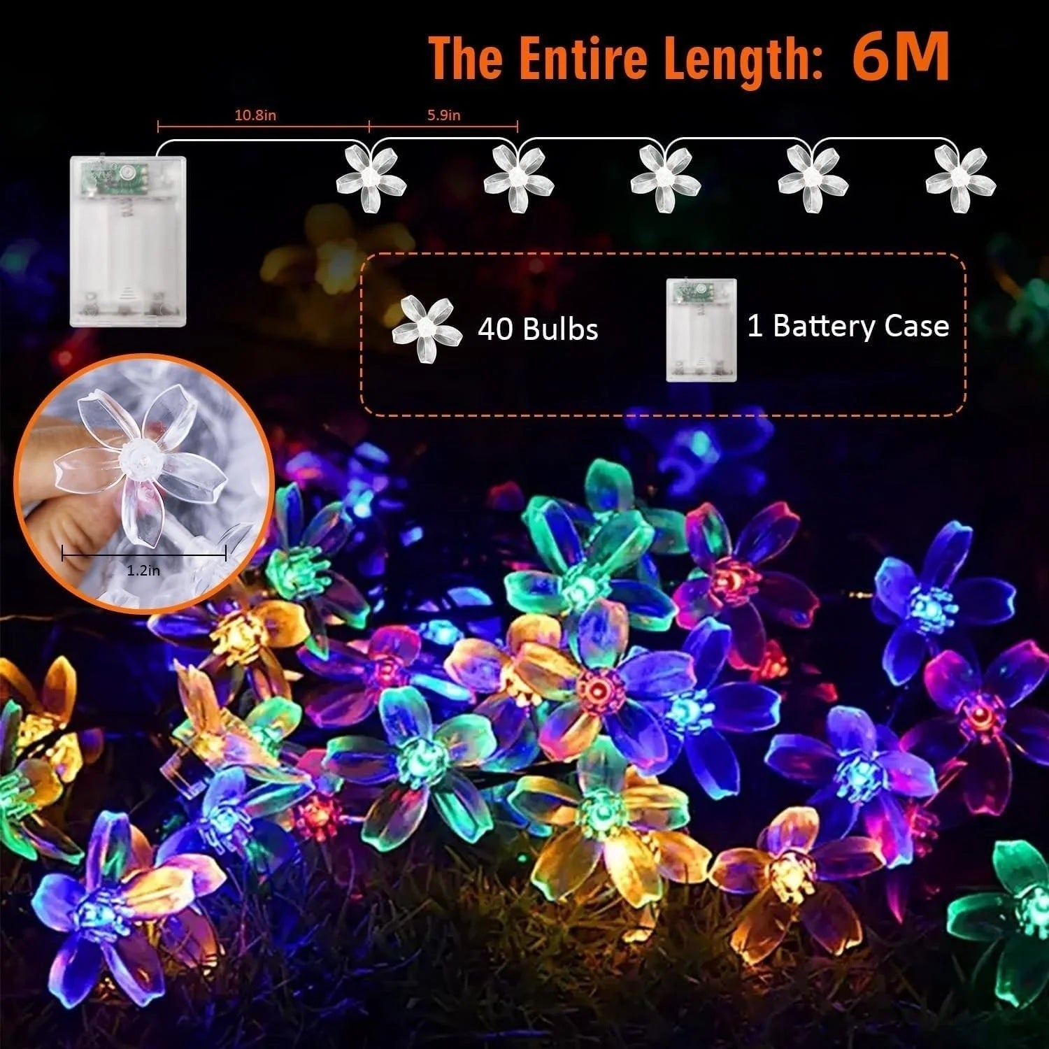 BDI 6M40 Sakura lamp waterproof Christmas decoration (6-meter 40 LED) - Image 2