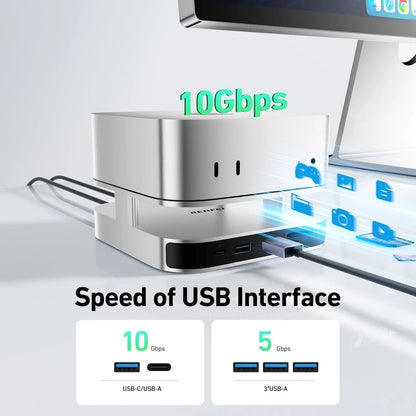 BENFEI 000438GY 10 in 1 USB-C Docking Station - 10Gbps NVMe SSD Enclosure + 4K DP , USB-C x 2, USB-A x 4, SD/TF - Image 6