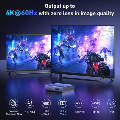 BENFEI 000447GY HDMI Splitter 1-In 2-Out 4K@60Hz - Image 4