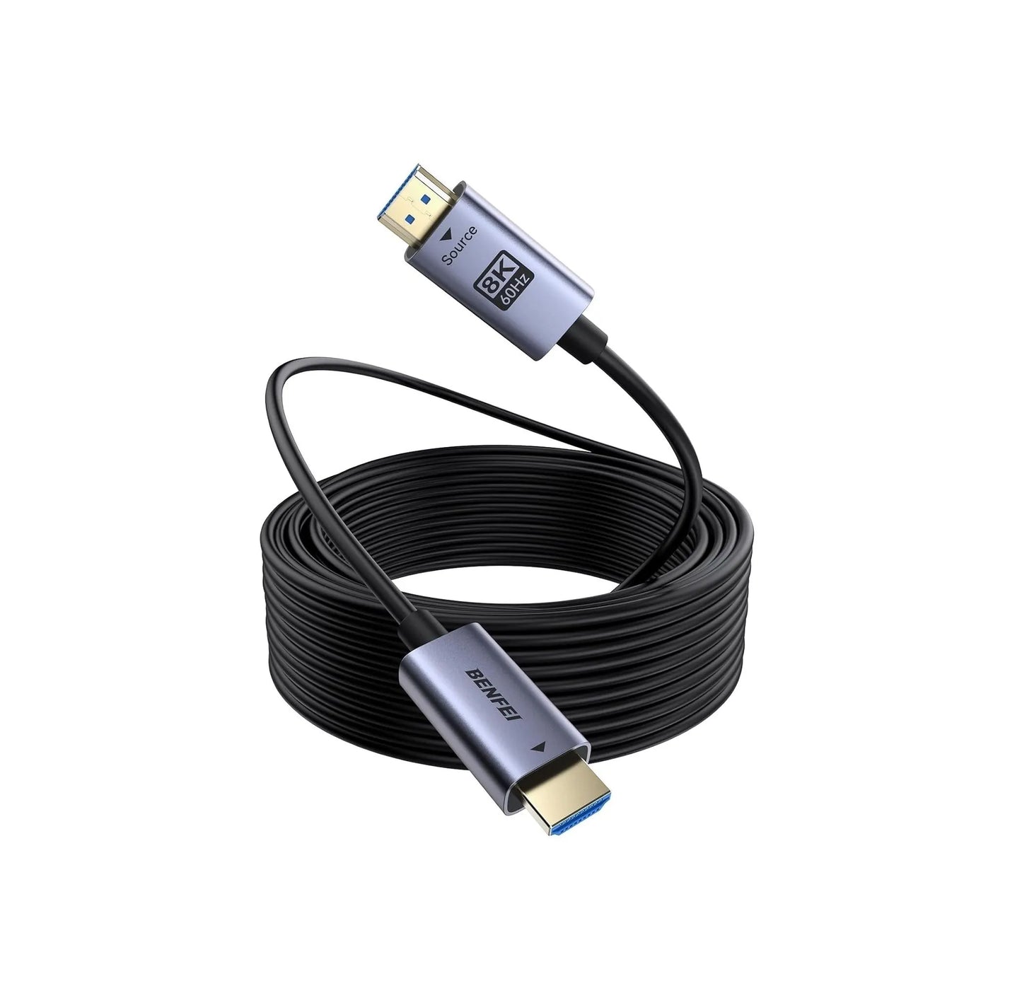 BENFEI 000450GY-100F 8K HDMI 2.1 Fiber Optic Cable 100ft 48Gbps 4K240Hz CL3 eARC HDR