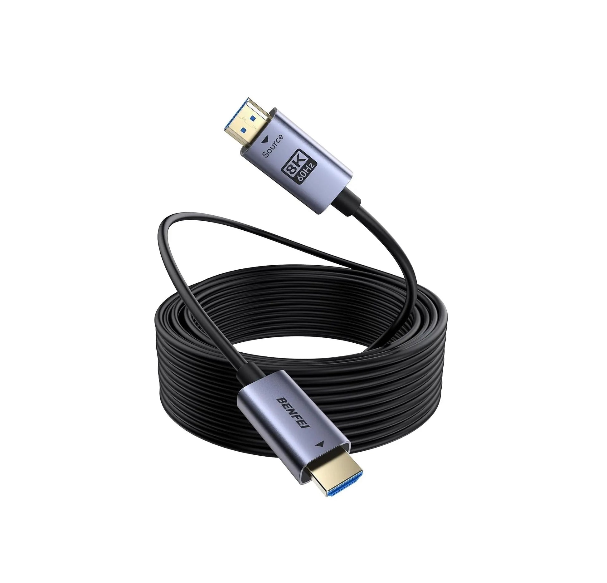 BENFEI 000450GY-100F 8K HDMI 2.1 Fiber Optic Cable 100ft 48Gbps 4K240Hz CL3 eARC HDR