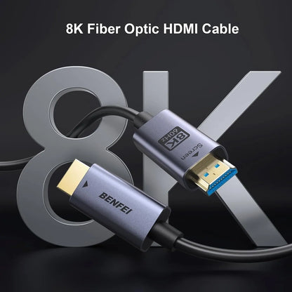 BENFEI 000450GY-100F 8K HDMI 2.1 Fiber Optic Cable 100ft 48Gbps 4K240Hz CL3 eARC HDR - Image 2