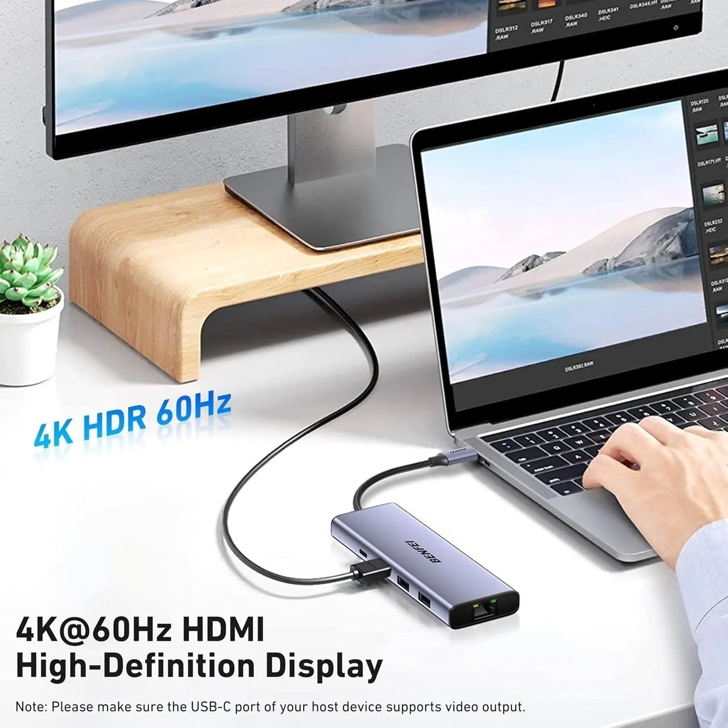 BENFEI 000495GY 10-in-1 USB C Hub 4K HDMI + RJ45 + 100W PD + USB-C + USB x 4 +TF/SD Reader - Image 7