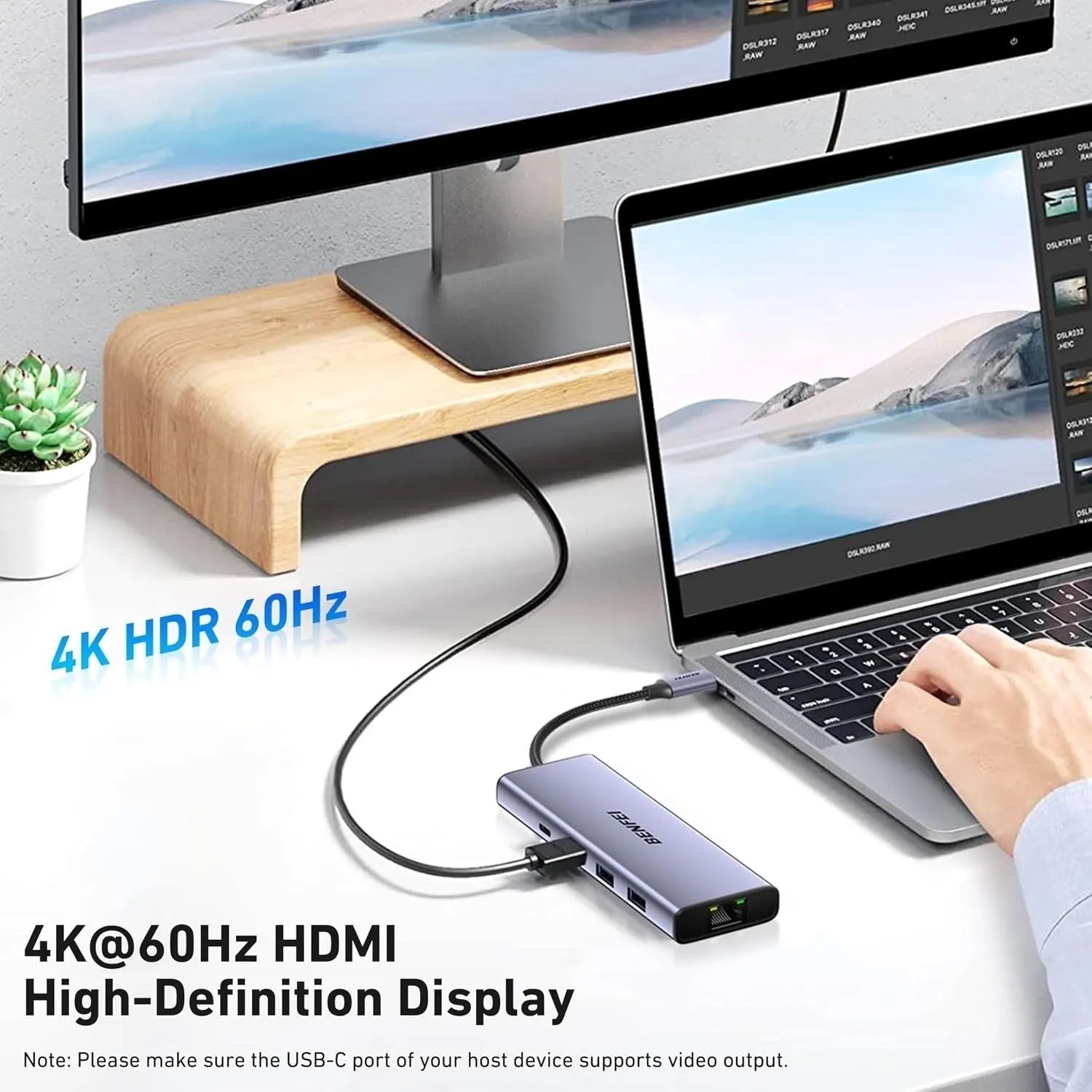 BENFEI 000495GY 10-in-1 USB C Hub 4K HDMI + RJ45 + 100W PD + USB-C + USB x 4 +TF/SD Reader - Image 7