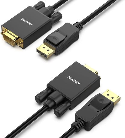 BENFEI 000123BK-10F Uni-Directional DP DisplayPort to VGA Cable Male-Male Gold-Plated Cord 3M