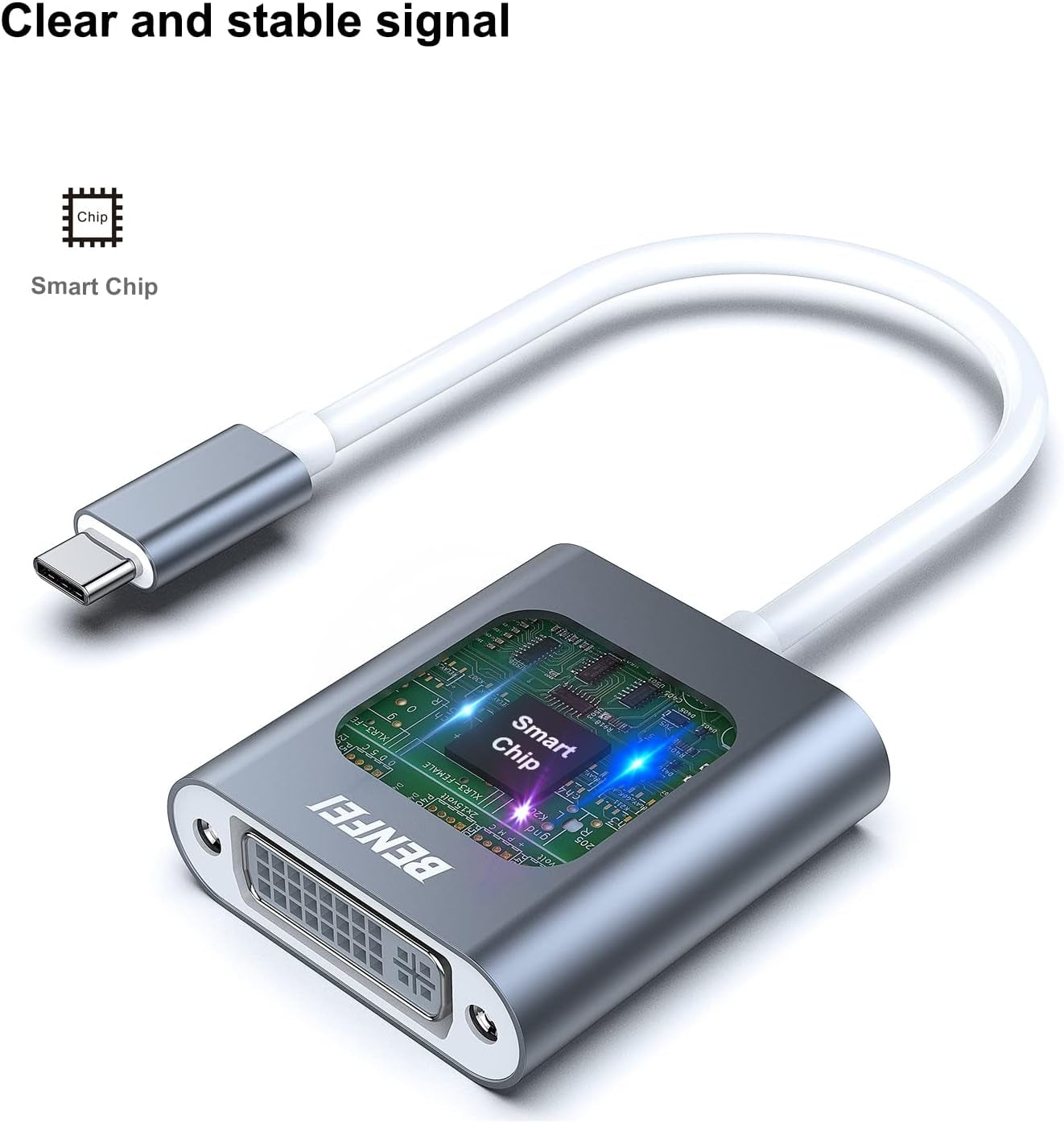 BENFEI 000164GY USB C to DVI Adapter [Thunderbolt 3/4 Compatible] - Image 2
