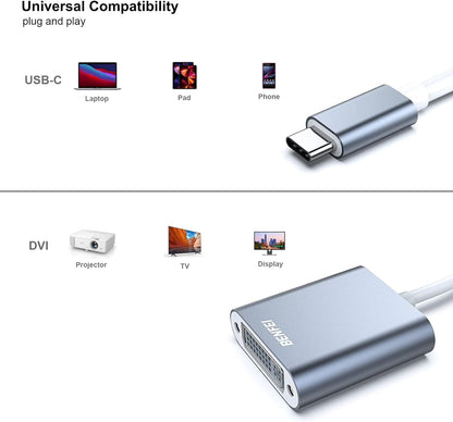 BENFEI 000164GY USB C to DVI Adapter [Thunderbolt 3/4 Compatible] - Image 3