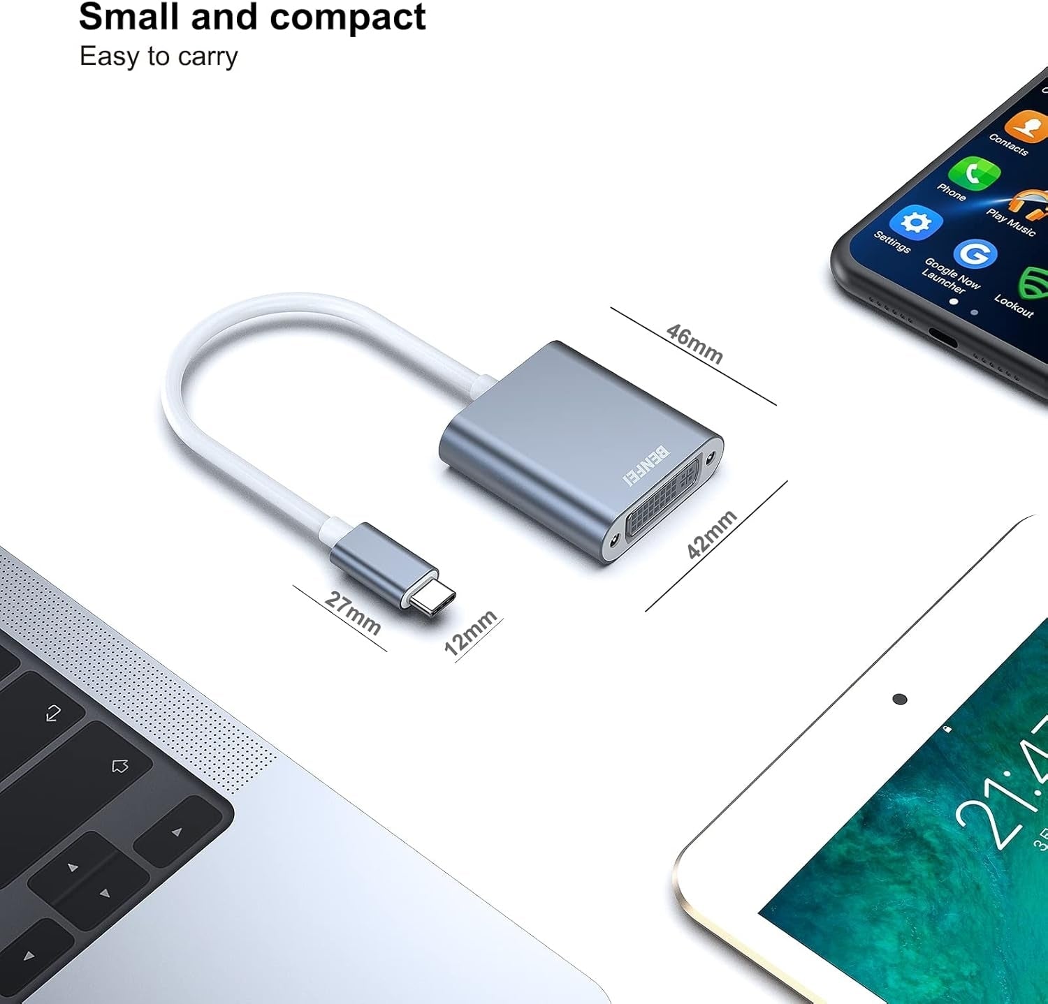 BENFEI 000164GY USB C to DVI Adapter [Thunderbolt 3/4 Compatible] - Image 4