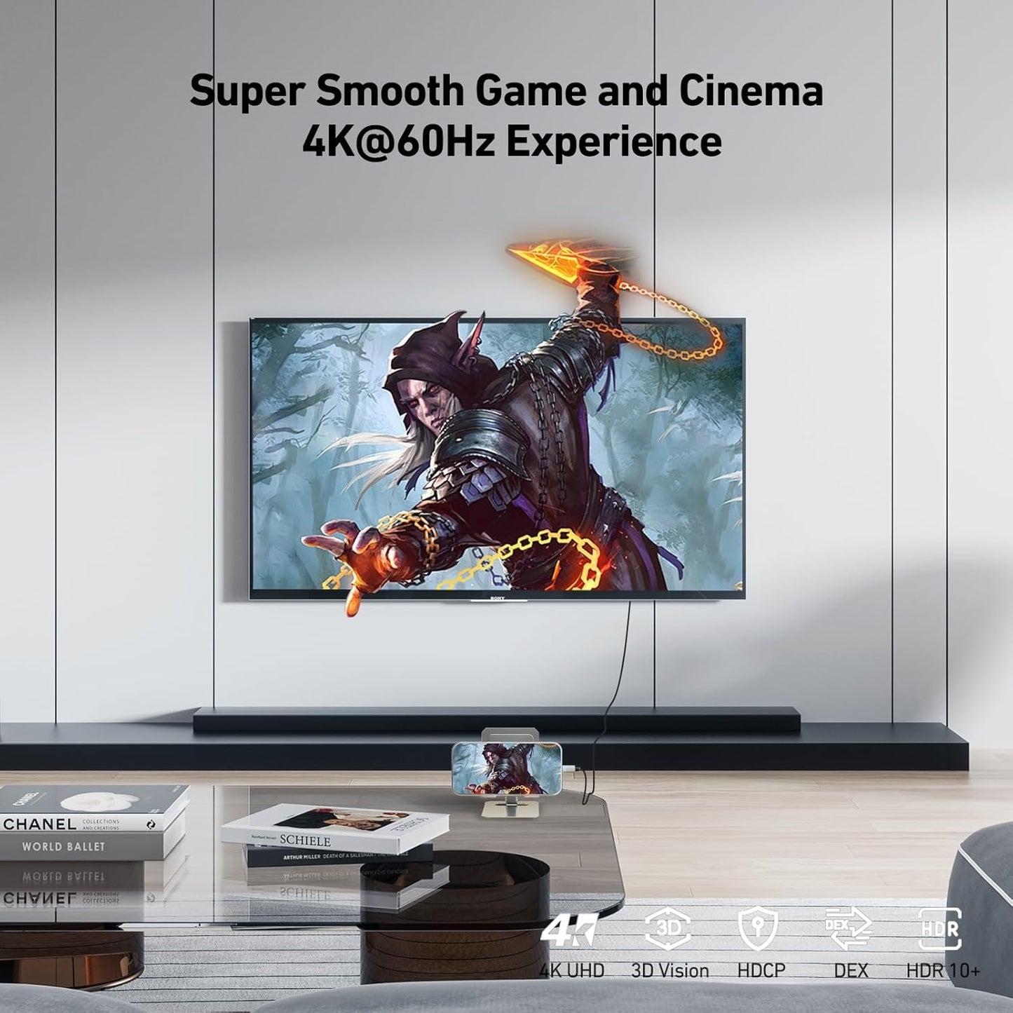 BENFEI 206GY-3F USB-C to HDMI 0.9M Cable 4K@60Hz, Aluminum Shell, Nylon Braided - Image 2