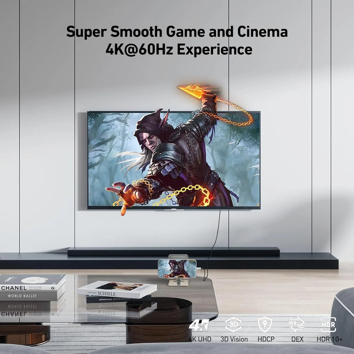BENFEI 206GY-3F USB-C to HDMI 0.9M Cable 4K@60Hz, Aluminum Shell, Nylon Braided - Image 2