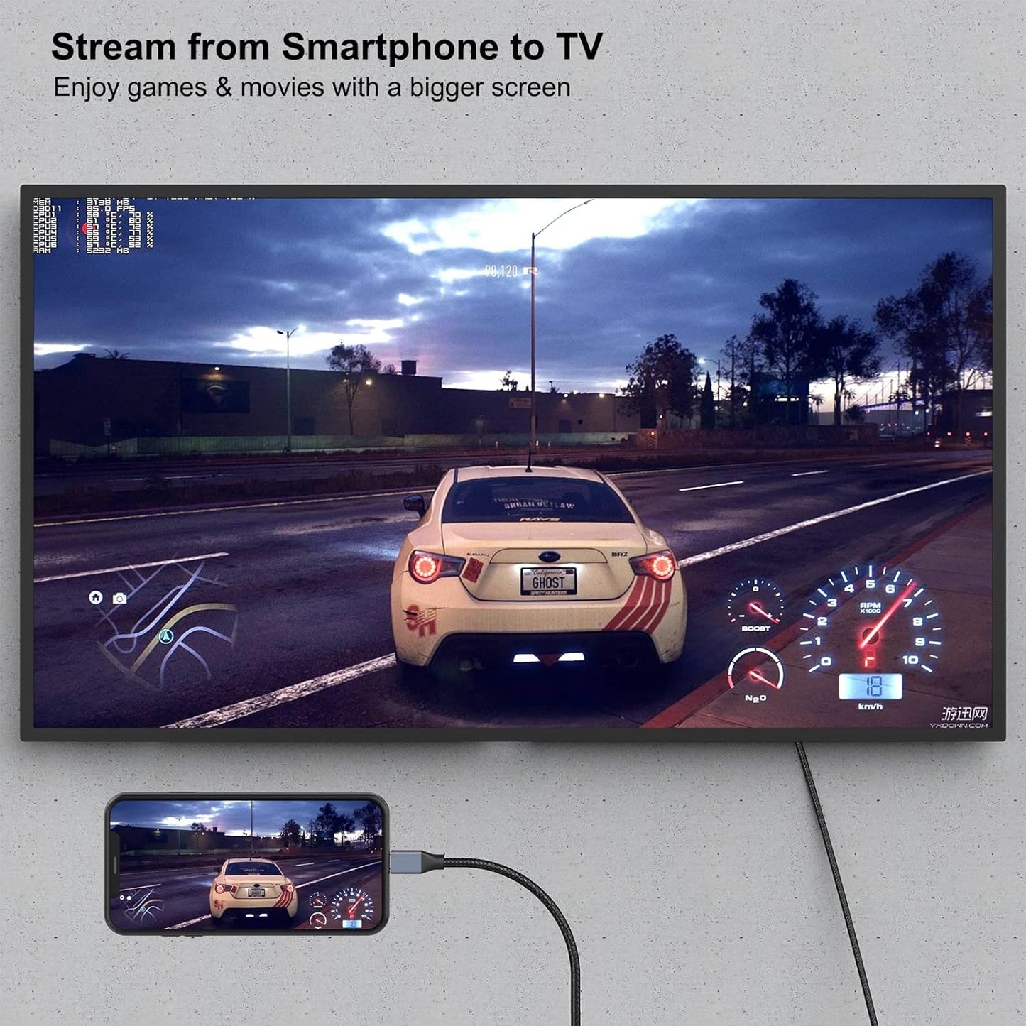 BENFEI 207GY-6F USB-C to DP 1.8M 8K@60Hz Thunderbolt 3 - Image 3