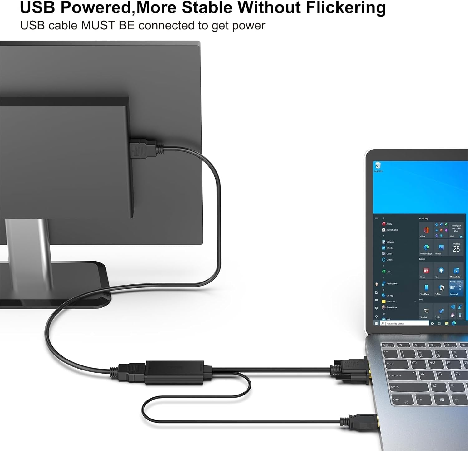 BENFEI 210BK VGA to HDMI Adapter with Audio Support and 1080P Resolution - Image 4