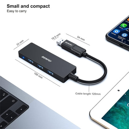 BENFEI 000291BK 4-Port USB 3.0 Ultra Flat Data Hub, USB C Hub with 4 Ports USB 3.0 Adapter - Image 5