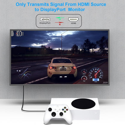 BENFEI 344GY-1M HDMI to DisplayPort Unidirectional 4K Active Cable with USB Powered 1M - Image 5