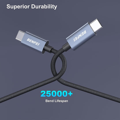 BENFEI 351SL-6F 100W USB-C to USB-C Fast Charging Cable Aluminum Shell Tangle-Free Silicone - Image 2