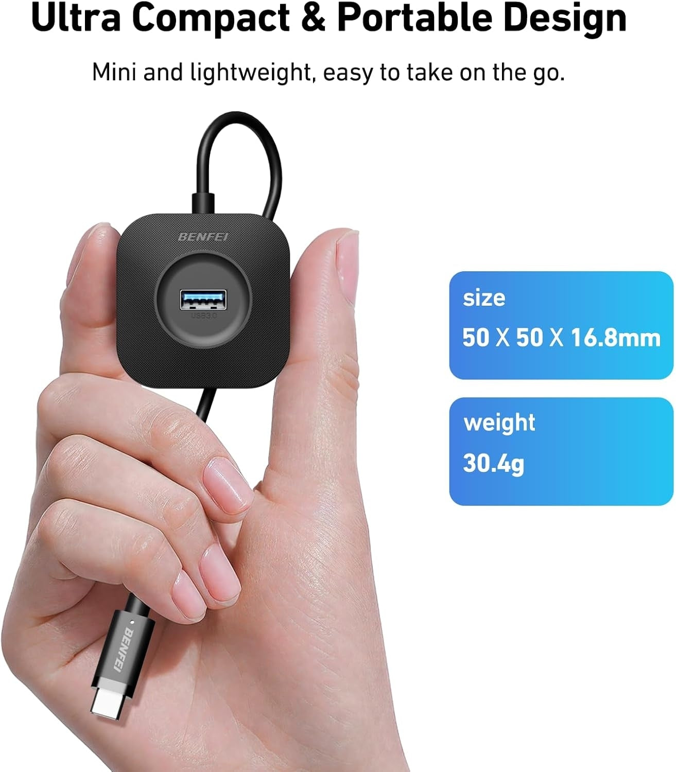 BENFEI 371BK USB-C 4-port USB 3.0 Hub - Image 7