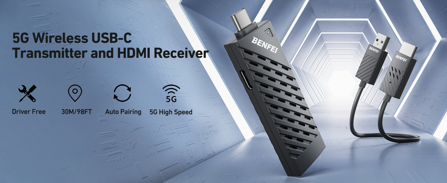 BENFEI 374BK Wireless HDMI Transmitter and Receiver (30M) 1920 x 1080P@60Hz - Image 7