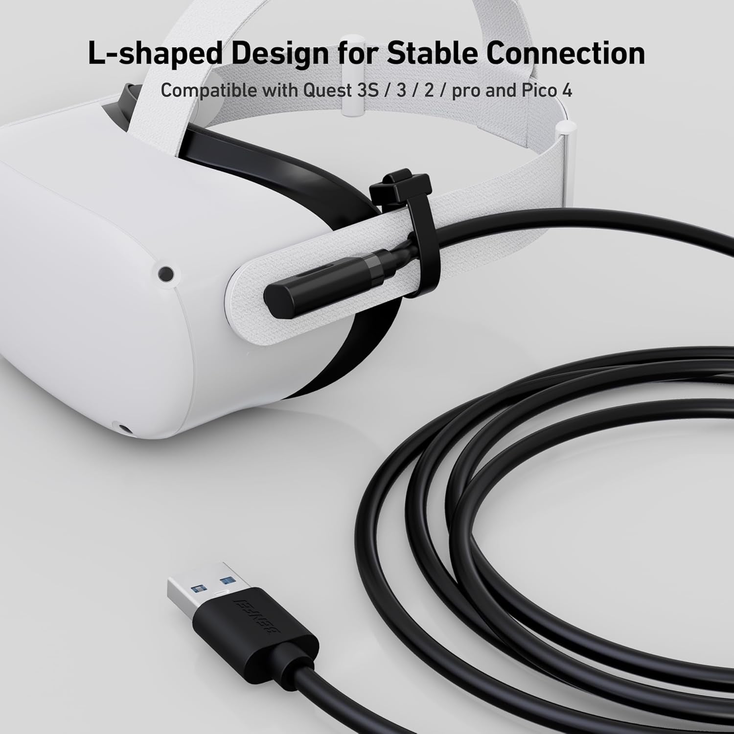 BENFEI 375BK-3M USB 3.0 to Right Angled USB-C PVC 3M - Image 3