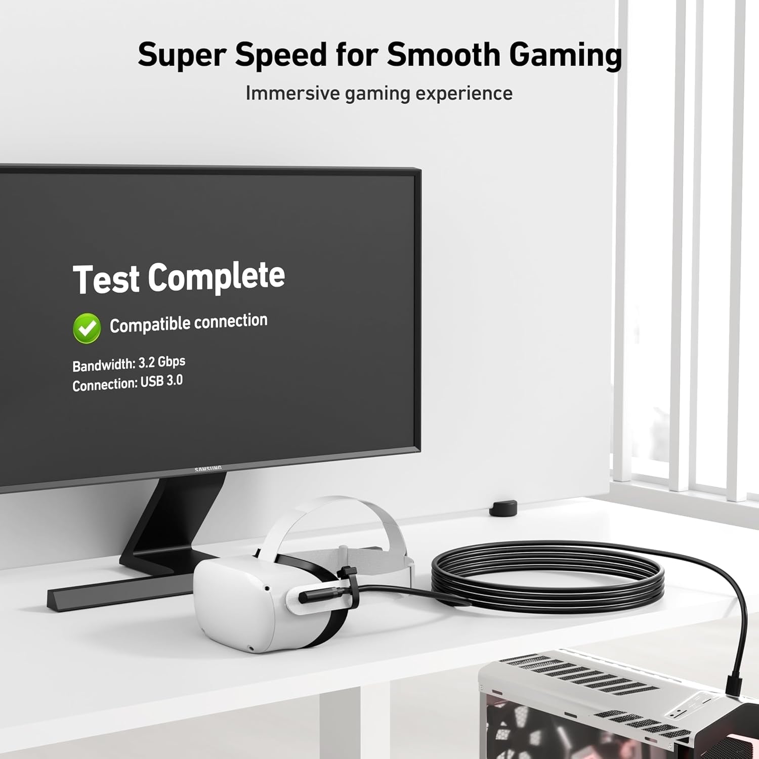 BENFEI 375BK-5M Link Cable 16 FT USB 3.0 to USB C Cable for VR Headset 5M - Image 4