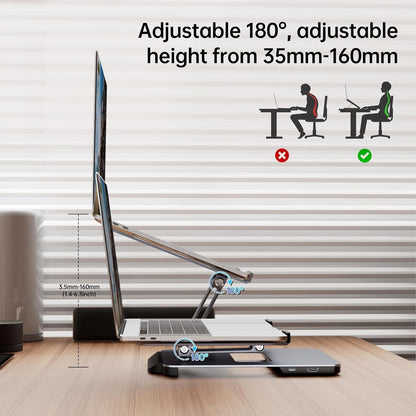 BENFEI 380GY Laptop Stand with USB C 6 in1 4K@60Hz HDMI, 4 x USB3.0, 100W PD Docking Station - Image 7