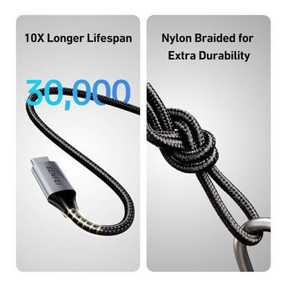 BENFEI 000382GY-4P USB C Fast Charging 60W Cable, 4-Pack(3.3ft/1M x 2 + /6.6ft/2M x 2) Nylon Braided Cable for I-phone 15/16/17 and Samsung / Google phone. - Image 5