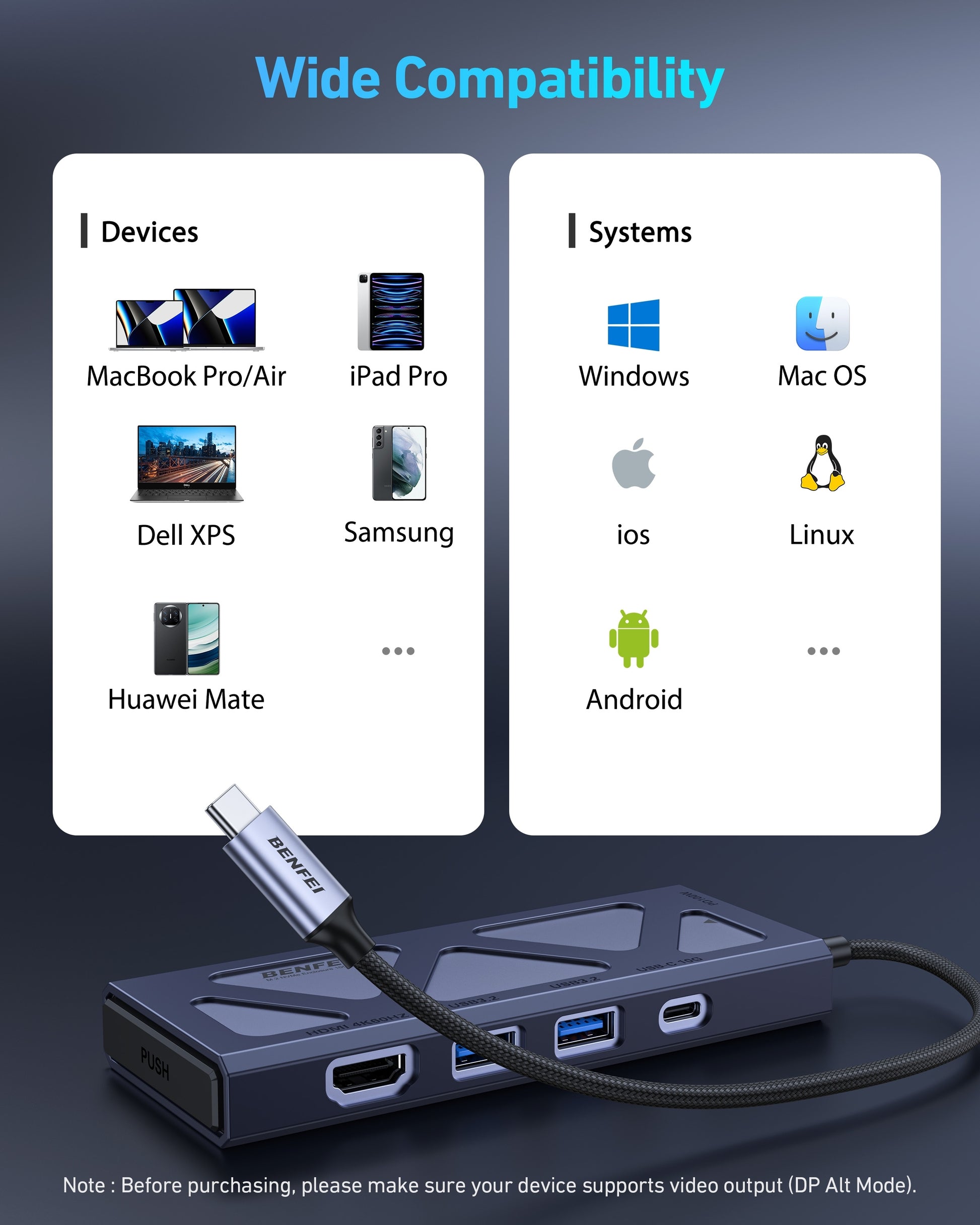 BENFEI 000389GY M.2 NVMe Enclosure with USB-C Hub - Image 7