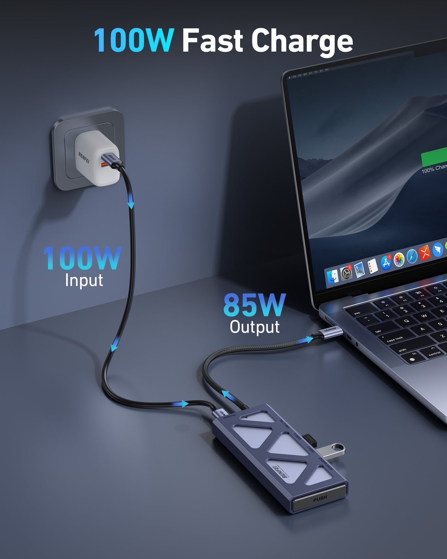 BENFEI 000389GY M.2 NVMe Enclosure with USB-C Hub - Image 8