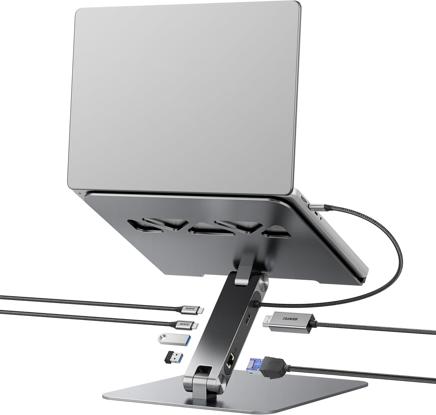 BENFEI 398GY TYPE-C 6-in-1 HDMI+USB-C(10G)+RJ45+2xUSB-A(10G)+PD
