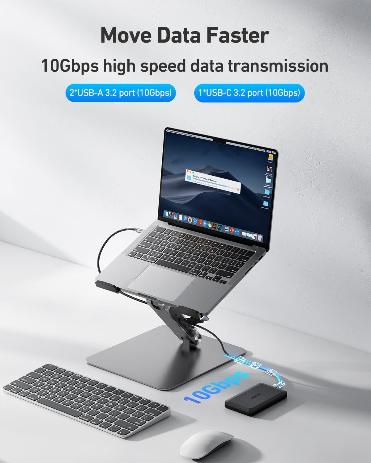 BENFEI 398GY TYPE-C 6-in-1 HDMI+USB-C(10G)+RJ45+2xUSB-A(10G)+PD - Image 5