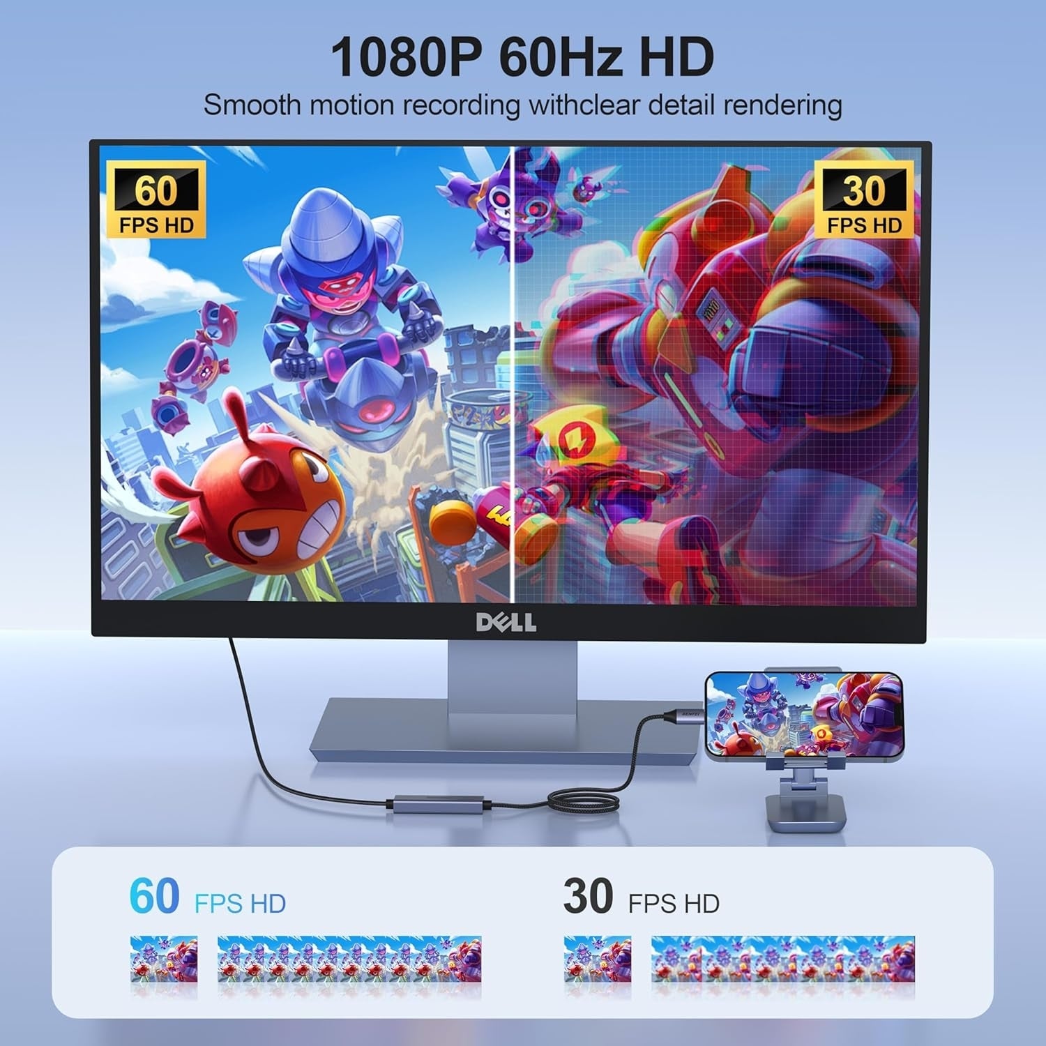 BENFEI 408GY USB-C to USB-C+A + PD (100W) Video/Audio Capture Card Supporting Full HD 1080P 60FPS for Streaming, Recording, Gaming - Image 3