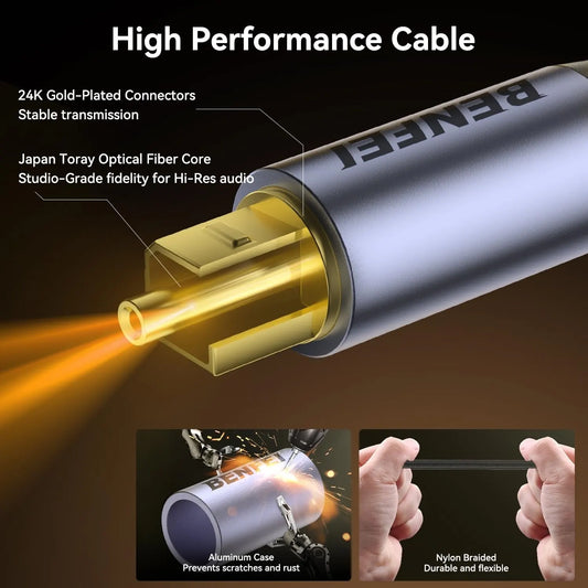 BENFEI 411GY Toslink Optical Audio cable 2M - Image 2