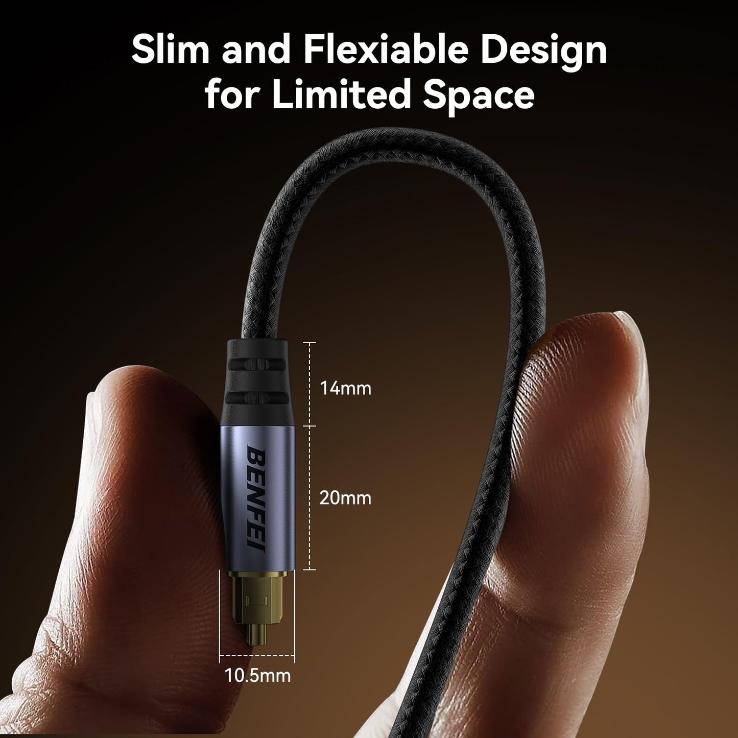 BENFEI 411GY Toslink Optical Audio cable 2M - Image 4