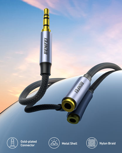 BENFEI 421GY 5M 3.5mm Male to Female AUX Extension Cable, TRRS 4-Pole Stereo Audio Jack Cord for Headphones, Microphone, Smartphones, PC, Laptop, Speakers - Image 4