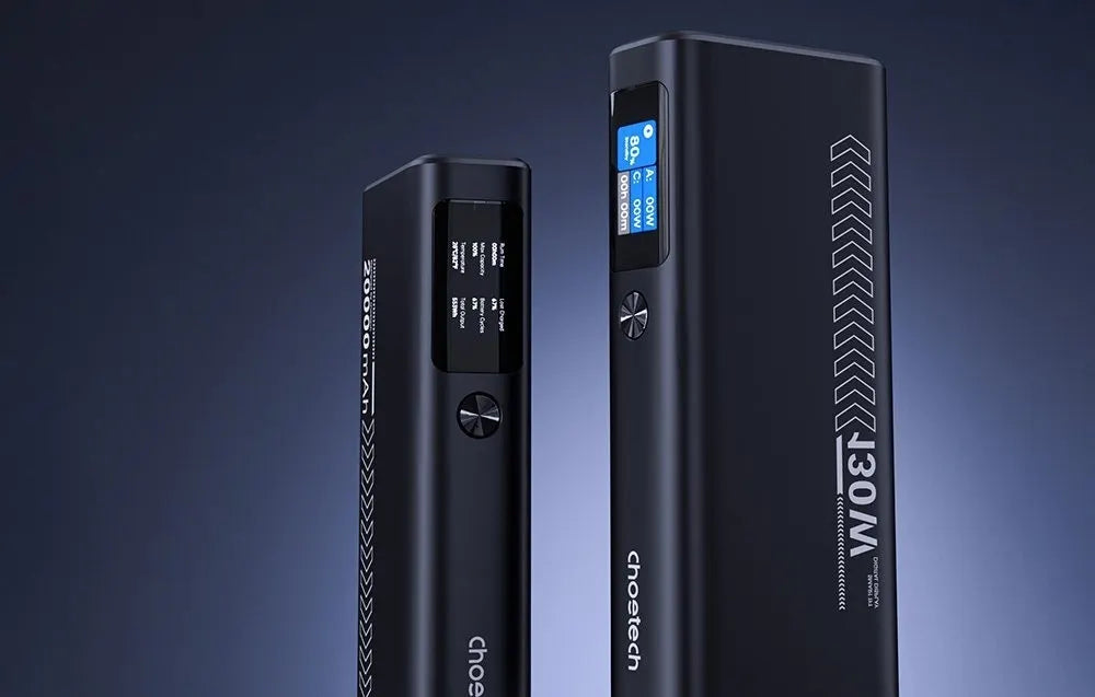 CHOETECH B702 20000mAh PD130W USB-A + USB-C x 2, 3-Port & TFT Display Power Bank - Image 5