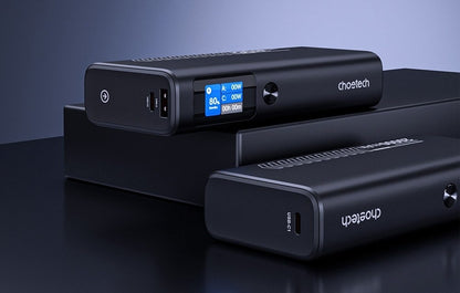 CHOETECH B702 20000mAh PD130W USB-A + USB-C x 2, 3-Port & TFT Display Power Bank - Image 8