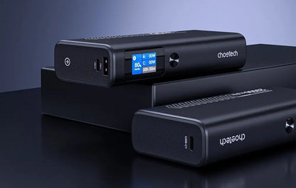 CHOETECH B702 20000mAh PD130W USB-A + USB-C x 2, 3-Port & TFT Display Power Bank - Image 8