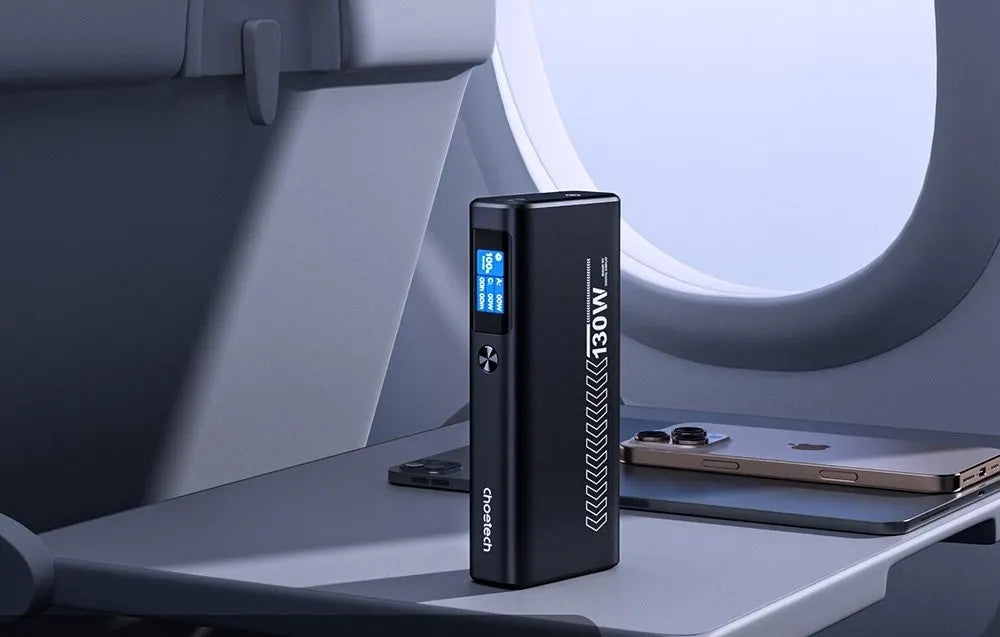 CHOETECH B702 20000mAh PD130W USB-A + USB-C x 2, 3-Port & TFT Display Power Bank - Image 9