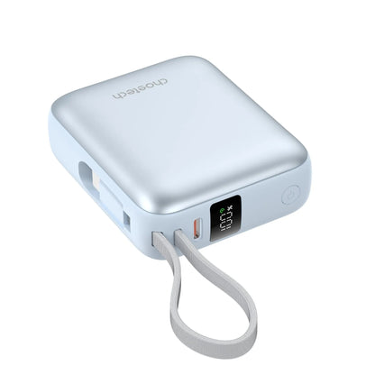 CHOETECH B832-BL Mini 35W 10,000mAh Power Bank with LED Display + USB-C Cable Light Blue