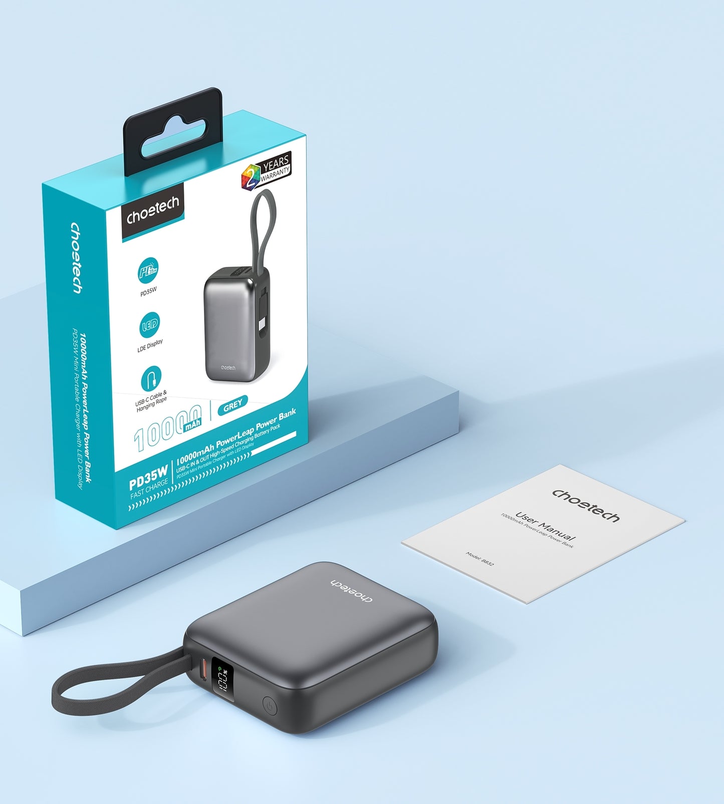 CHOETECH B832-GY 10000mAh 35W 10000mAh PowerLeap Power Bank - Image 8