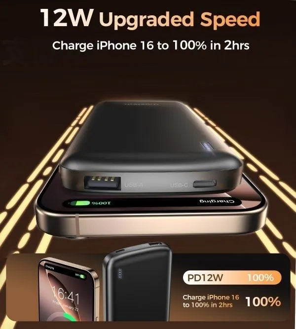 CHOETECH B850 10000mAh 12W USB-A+Type-C Power Bank - Image 3