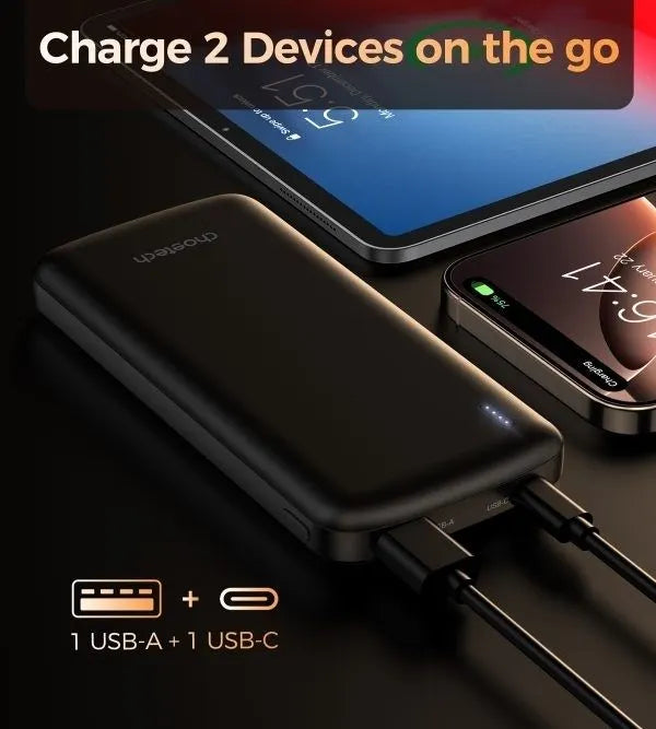 CHOETECH B850 10000mAh 12W USB-A+Type-C Power Bank - Image 4
