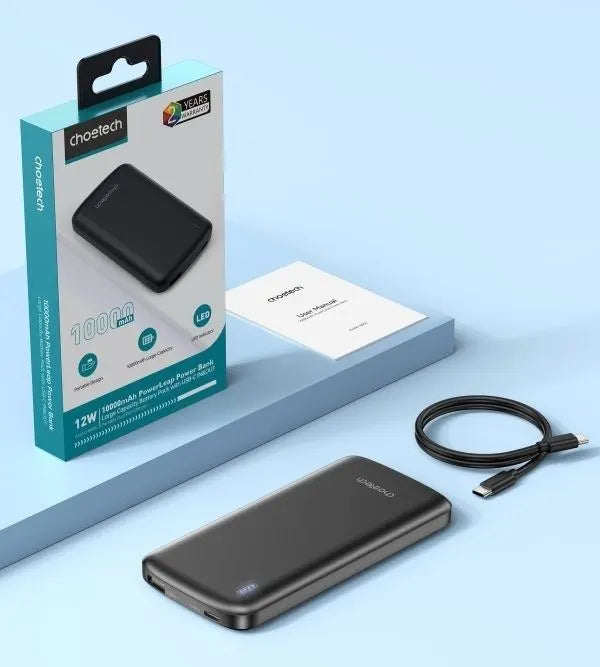 CHOETECH B850 10000mAh 12W USB-A+Type-C Power Bank - Image 7