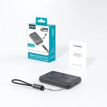 CHOETECH B-862-GY CCC Certified 10000mAh Ultra Thin Magnetic Power Bank - Image 3