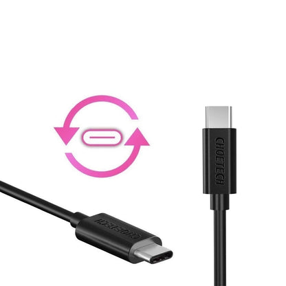 CHOETECH CC0002 USB-C to USB-C Cable USB3.1 Gen2 5V/3A 10 Gbps 1M Black - Image 3