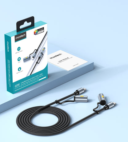 CHOETECH CC1001 Smart PD60W 4-in-1 USB C to C cable 1.2M - Image 8