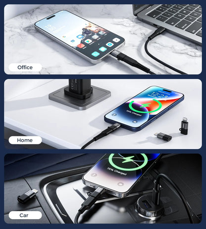 CHOETECH CR-001-GY Mfi iPhone to USB-C USB Adapter - Black - Image 3