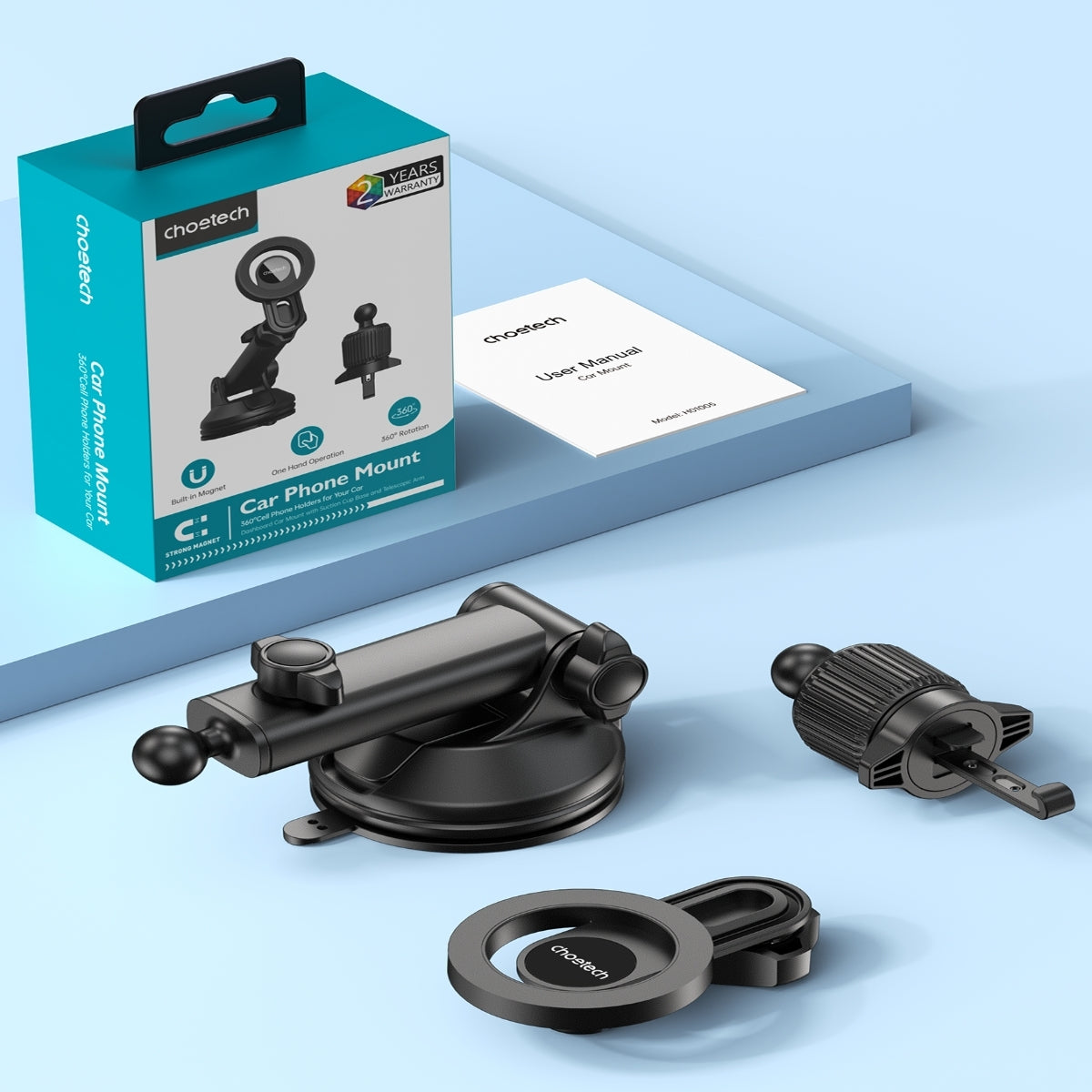 Choetech H01005 Magnetic Car Mount 360-dgree Rotation, Telescopic Arm, for SUVs  - Image 4