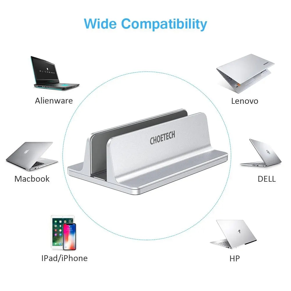 CHOETECH H038 Desktop Aluminum Stand With Adjustable Dock Size, Laptop Holder For All MacBook & tablet - Image 6